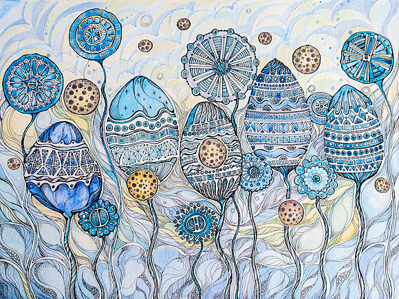 Winter flowers 9"x12"