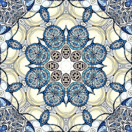 Blue fruit mandala