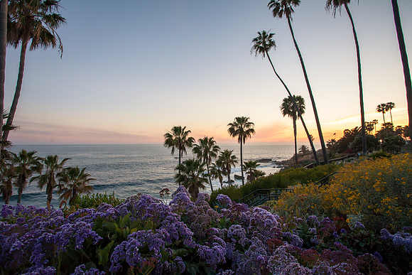 Sunset on  Laguna Beach ,Orange County ,California,