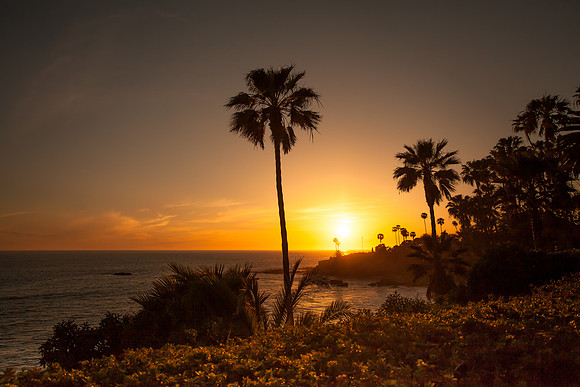Sunset on  Laguna Beach ,Orange County ,California,