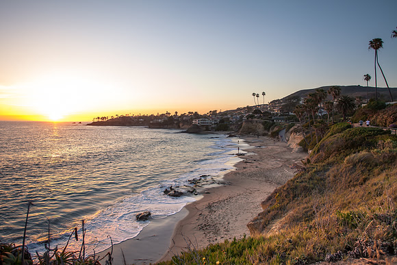 Sunset on  Laguna Beach ,Orange County ,California,