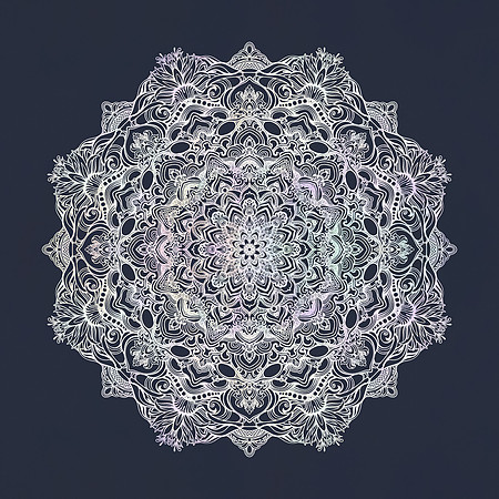 rainbow fine line mandala
