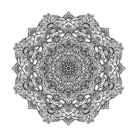 rainbow fine line mandala