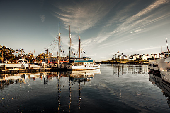 yacht at the pier on a sunny day
