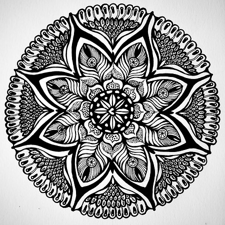 Black & White Mandala For  Meditation