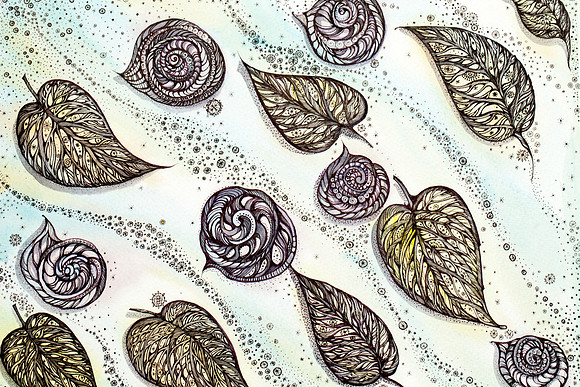 2-Winter snails and Leaf