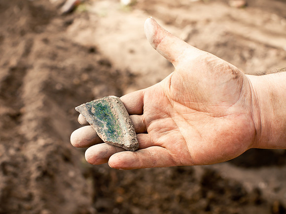 archeology samples  in the hands